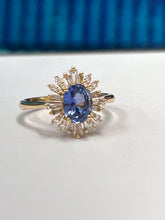 Load image into Gallery viewer, 18ct Y/G Ceylon Sapphire &amp; Diamond Ring