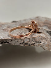 Load image into Gallery viewer, 9ct R/G Tear Drop Morganite &amp; Diamond Ring