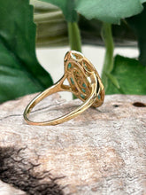 Load image into Gallery viewer, 9ct Y/G Baguette Emerald &amp; Diamond Ring