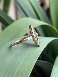 9ct Y/G Sapphire & Diamond Ring