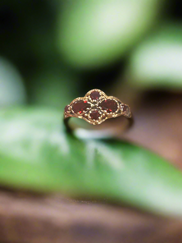 9ct Y/G Garnet Ring