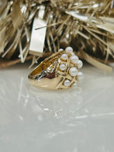 Load image into Gallery viewer, 9ct Y/G Pearl Dome Coco Ring