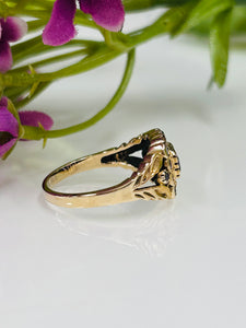 9ct Y/G Art Deco Style Amethyst Ring
