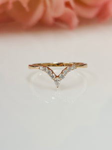 18ct R/G Diamond Wishbone Ring