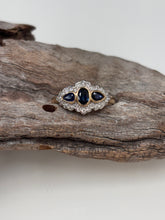 Load image into Gallery viewer, 9ct Y/G Blue Sapphire &amp; Diamond Ring