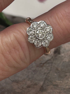 9ct R/G Lab Diamond Daisy Cluster Ring