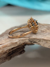 Load image into Gallery viewer, 18ct R/G London Blue Topaz and Diamond Ring