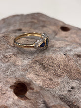 Load image into Gallery viewer, 9ct Y/G Blue Sapphire &amp; Diamond Ring