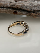 Load image into Gallery viewer, 9ct Y/G Blue Sapphire &amp; Diamond Ring