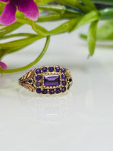 Load image into Gallery viewer, 9ct Y/G Art Deco Style Amethyst Ring