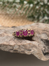 Load image into Gallery viewer, 9ct Y/G London Bridge Style Ruby &amp; Diamond Ring