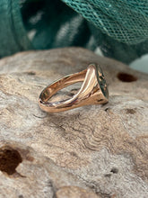 Load image into Gallery viewer, 9ct R/G Teal Sapphire Oval Signet Ring
