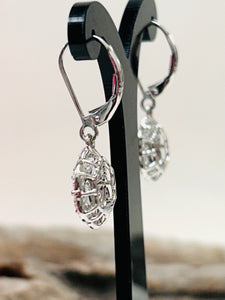 9ct W/G Lab Grown Diamond Cluster Earrings