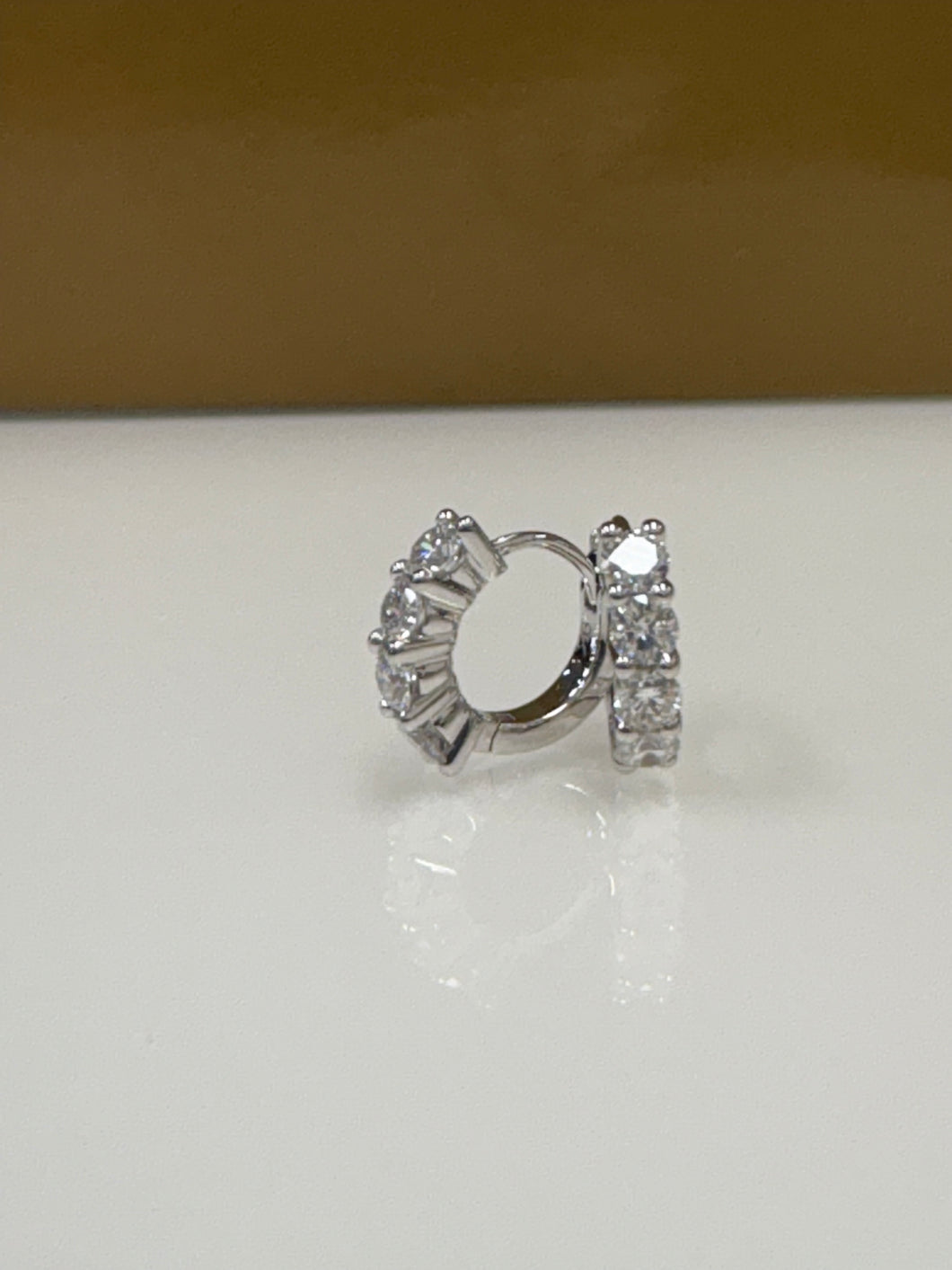 9ct W/G Lab Diamond Huggie Earrings