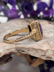 9ct Yellow Gold Amethyst Ring