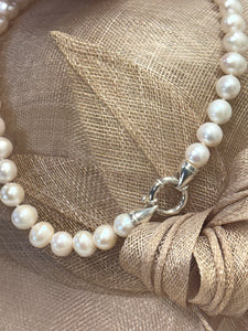 10.5mm Freshwater Pearl Necklace with Sterling Silver Bolt Ring