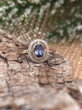 Load image into Gallery viewer, 9ct Y/G Tanzanite &amp; Diamond Oval Ring