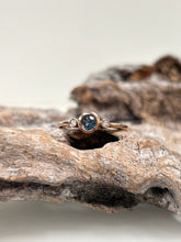 Load image into Gallery viewer, 9ct R/G London Blue Topaz &amp; Diamond Ring