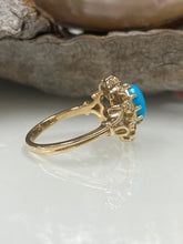Load image into Gallery viewer, 9ct Y/G Turquoise &amp; Seed Pearl Ring