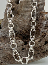 Load image into Gallery viewer, Sterling Silver Ornate Paper Link Chain with Euro Bolt Clasp