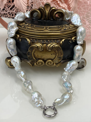 16mm Baroque Pearl Necklace with Euro Bolt Clasp