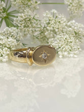 Load image into Gallery viewer, 9ct Y/G Oval Diamond Signet Ring