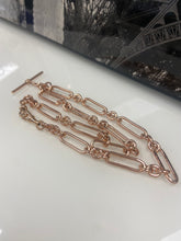 Load image into Gallery viewer, 9ct Rose Gold Handmade Paper Link Chain with T Bar