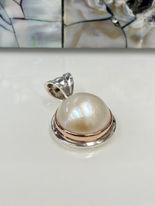 Sterling Silver & RGP Mabe Pearl Pendant