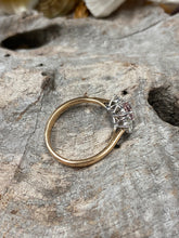 Load image into Gallery viewer, 18ct Rose Gold Morganite &amp; Diamond Trilogy Ring