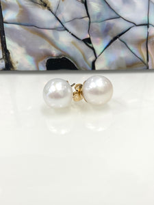 9ct Yellow Gold 11mm Pearl Stud Earrings
