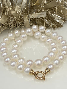 Freshwater Pearl Necklace with 9ct Yellow Gold Boltring