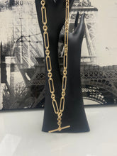 Load image into Gallery viewer, 9ct Yellow Gold Handmade Paper Link Chain with T Bar