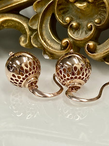 9ct Rose Gold 12mm Lantern Ball Earrings