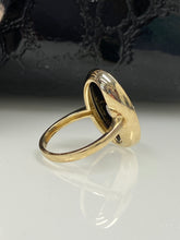 Load image into Gallery viewer, 9ct Yellow Gold Oval Onyx &amp; Diamond Ring