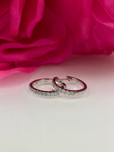 9ct White Gold Diamond Huggie Earrings