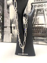Load image into Gallery viewer, Sterling Silver Handmade Paper Link Chain with T Bar