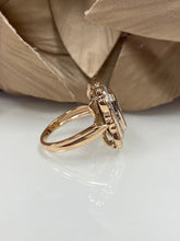 Load image into Gallery viewer, 9ct Rose Gold Filigree Onyx &amp; Diamond Ring