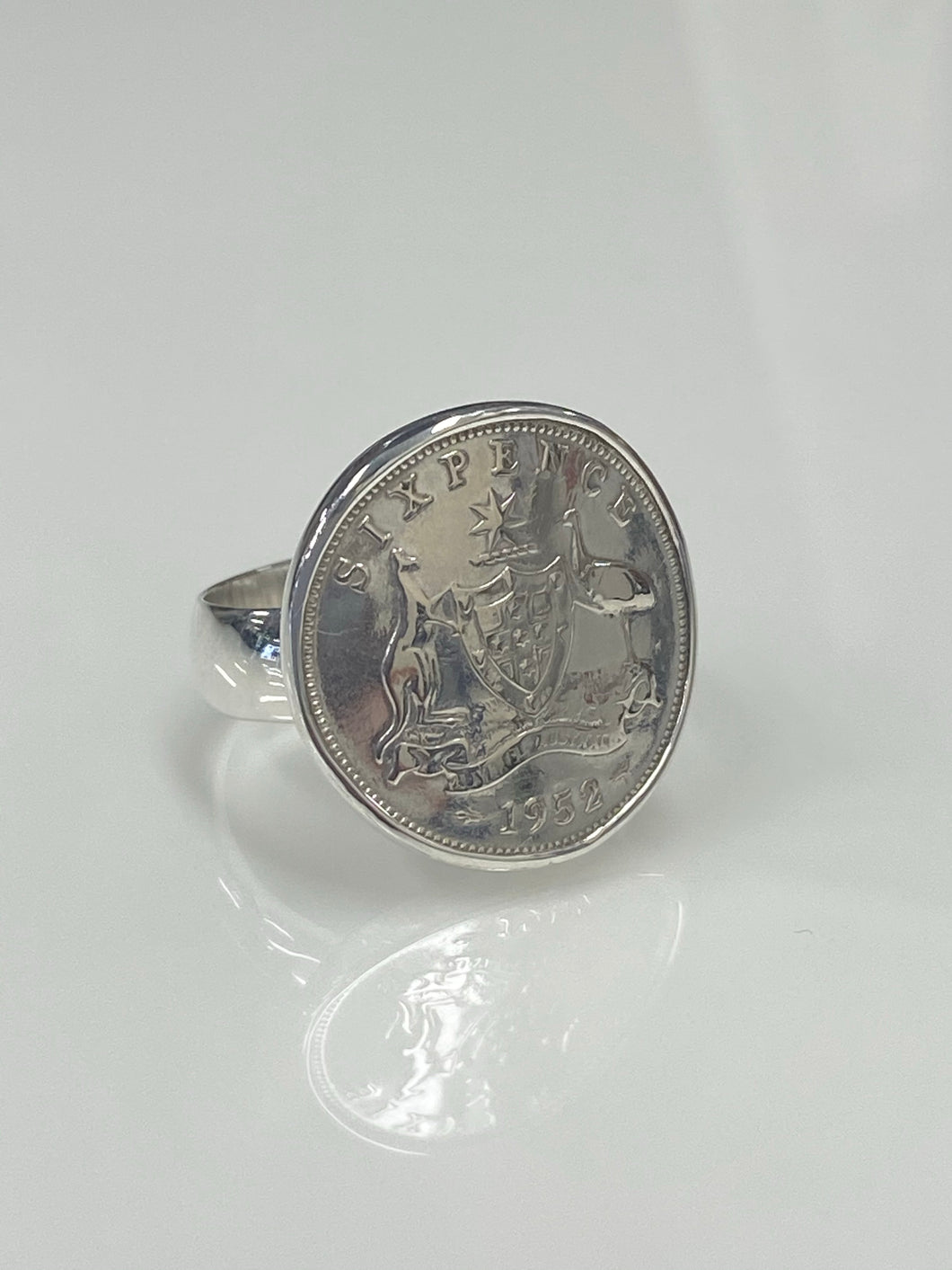 Sterling Silver Sixpence Coin Ring