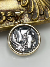 Load image into Gallery viewer, 9ct Y/G Oxidised Roman Coin Pendant