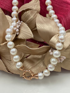 10.5mm Freshwater Pearl Necklace with 9ct Rose Gold Boltring