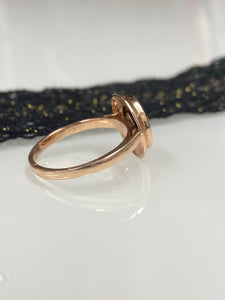 9ct Rose Gold Onyx & Diamond Ring