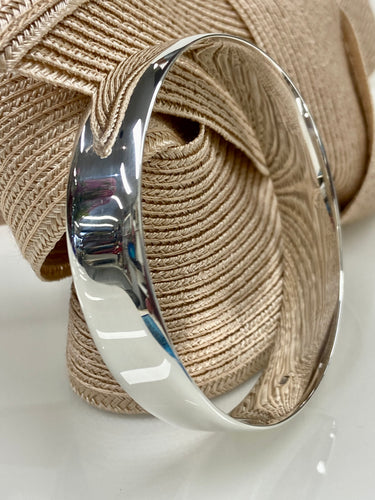 Solid Sterling Silver 14mm Round Bangle