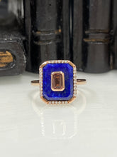 Load image into Gallery viewer, 9ct R/G Lapis Lazuli Pink Tourmaline &amp; Diamond Ring