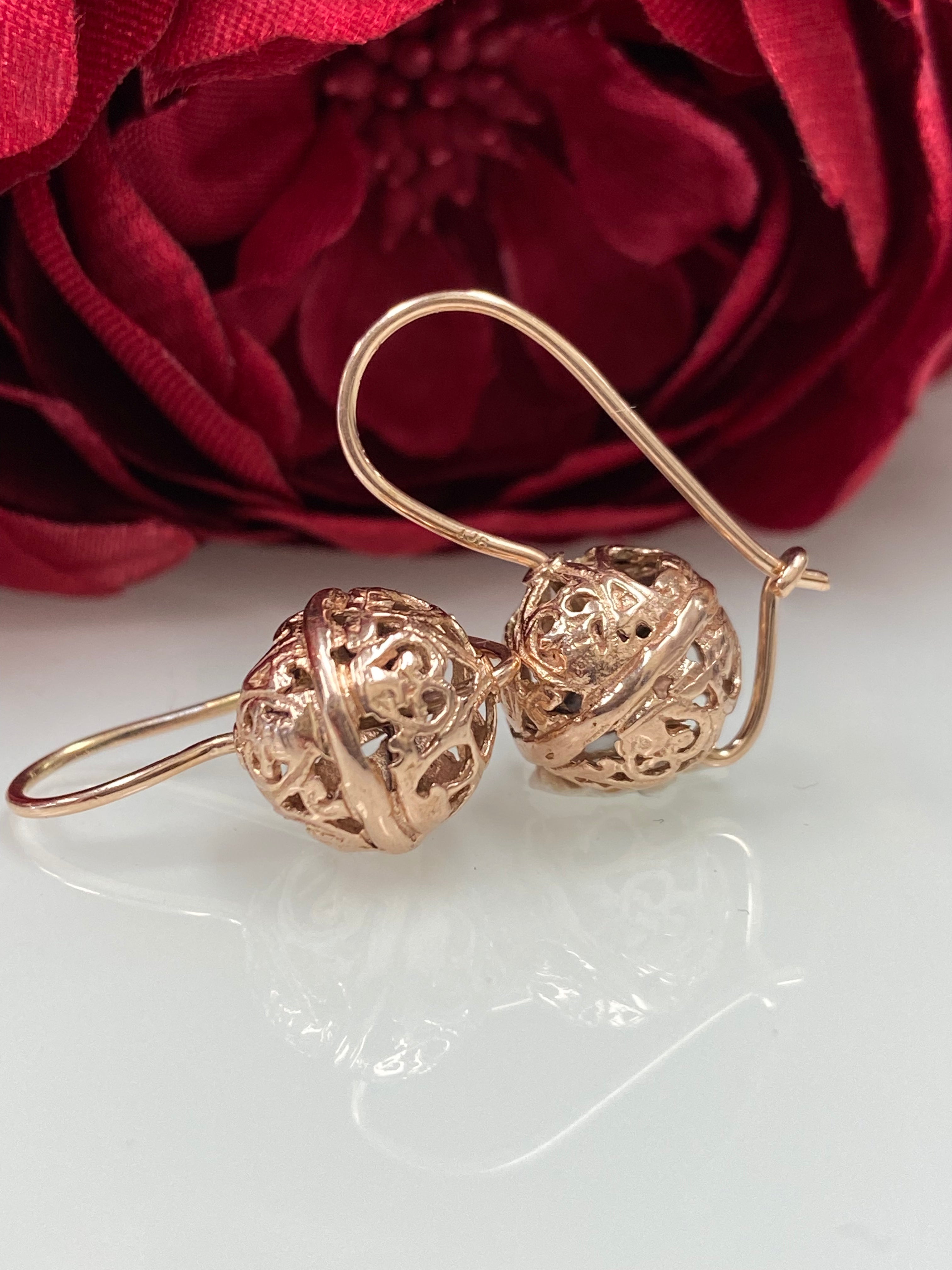 Euro ball earrings deals gold