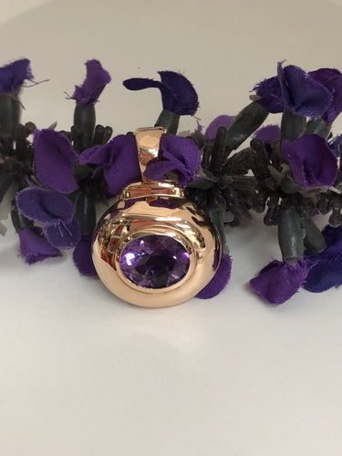 9ct Rose Gold Amethyst Enhancer Pendant